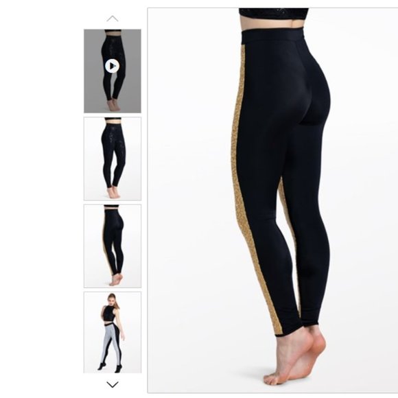NEW! Balera Sequin Performance Leggings - Gold - Adult Small - Picture 2 of 6